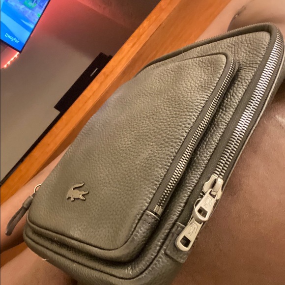Lacoste Men's Gray Leather Bag